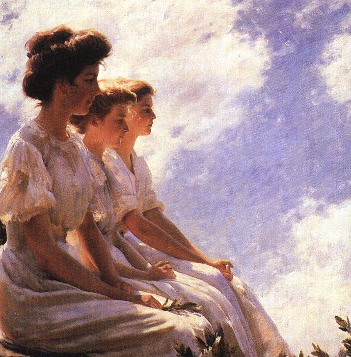 Charles Courtney Curran On the Heights Germany oil painting art